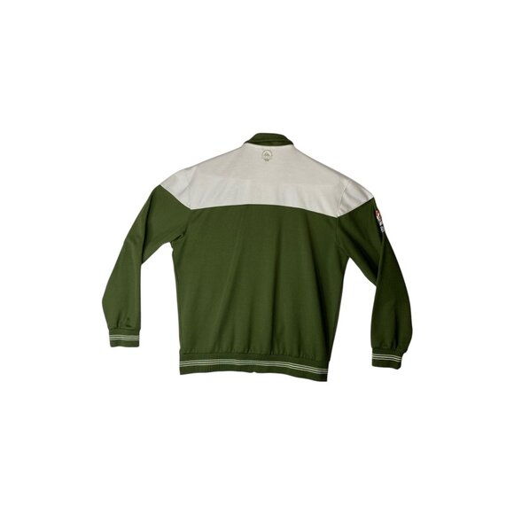 Y2K Quicksilver Jacket Green & White Track Full Zip Hoodless 2000s Size S/P - Picture 2 of 12